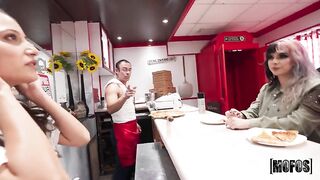 Lola Aiko And Scarlett Karli - The Pizza Corner XXX