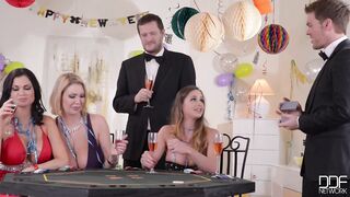 Cathy Heaven, Jasmine Jae, Leigh Darby - New Year's Orgy and Group Sex Party