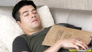 0225-Bridgette B feels excitement next to student and tempts him