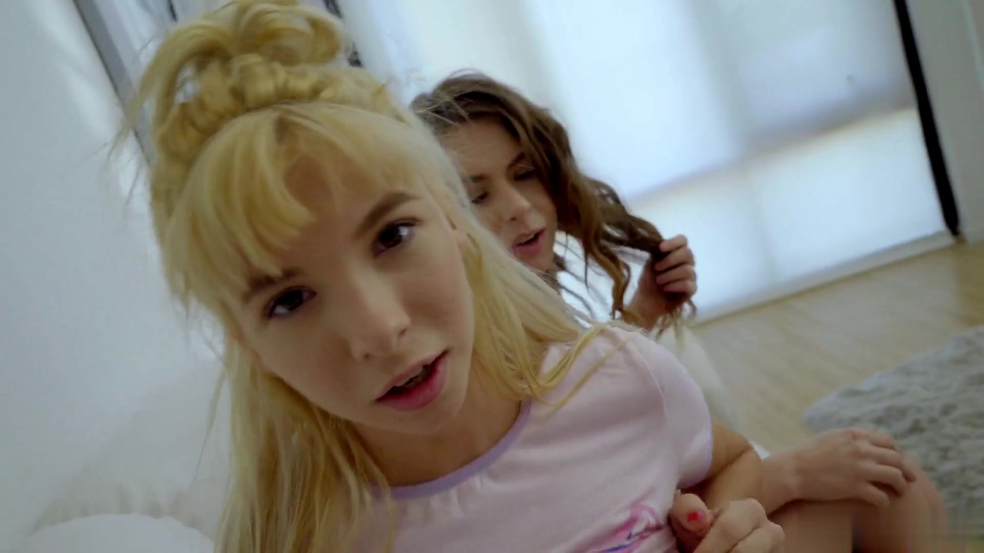 Sister And Her Petite BFF Beg Brother For Taboo Threesome Sex - Kenzie Reeves