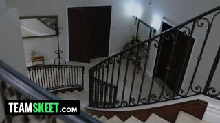 TeamSkeet Labs - Blindfolded Buxom Blonde Gets Dominated By Couple In Their Bed - Ful