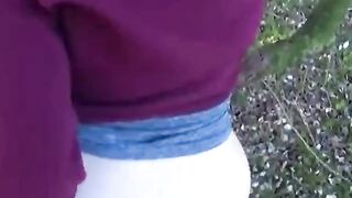playin with her tits in the forest