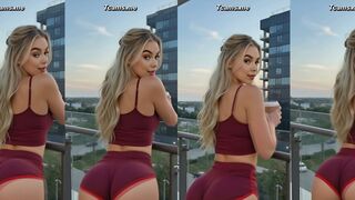 Balcony ass tease just for you 🍑☕😈