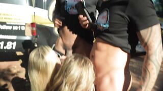 Miss Alice Wild & Chloe Chevalier participan en gangbang al aire libre